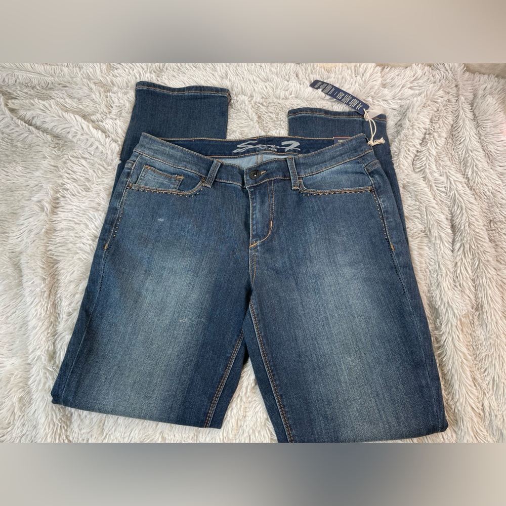 NWT Seven 7 Straight Leg Jeans Embellished, Studded Pockets